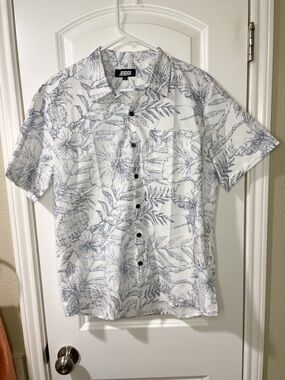 Jogal Floral Blue & White Button Up Shirt